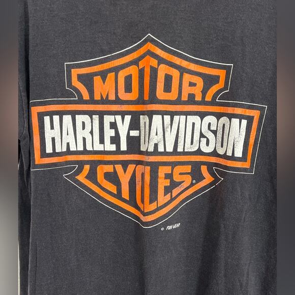 Vintage Harley Davidson Fun Wear Eagle Waterfall Shield Rare LARGE Made in USA - Picture 9 of 11